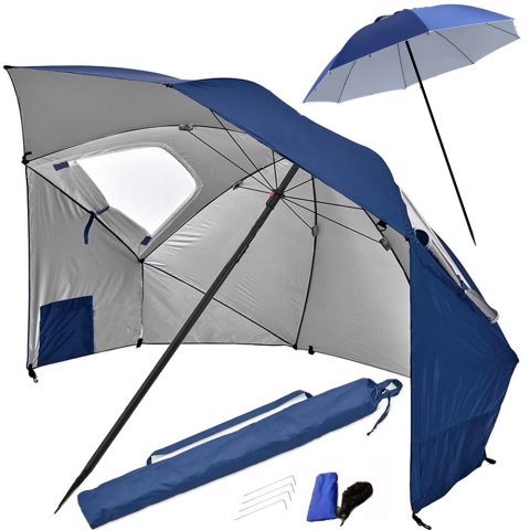 Parasol plażowy parawan namiot ogrodowy składany 2w1 xxl duży z filtrem uv Parasol plażowy parawan namiot ogrodowy składany 2w1 xxl duży z filtrem uv