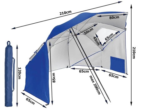 Parasol plażowy parawan namiot ogrodowy składany 2w1 xxl duży z filtrem uv Parasol plażowy parawan namiot ogrodowy składany 2w1 xxl duży z filtrem uv