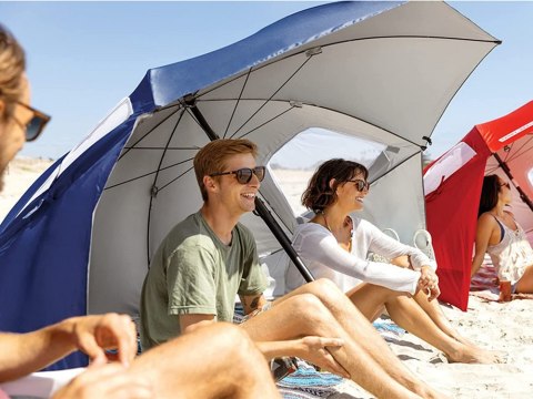 Parasol plażowy parawan namiot ogrodowy składany 2w1 xxl duży z filtrem uv Parasol plażowy parawan namiot ogrodowy składany 2w1 xxl duży z filtrem uv