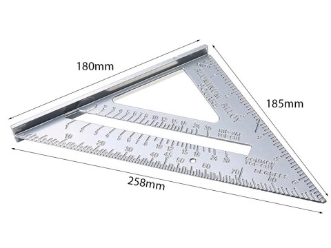 Duży kątownik stolarski aluminiowy przymiar 180mm Duży kątownik stolarski aluminiowy przymiar 180mm