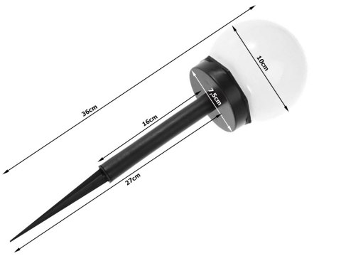 4x lampa solarna ogrodowa kula biała wbijana 10 cm 4x lampa solarna ogrodowa kula biała wbijana 10 cm