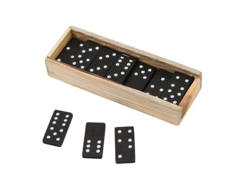 Domino drewniane gra w pudełku 28 elementów Domino drewniane gra w pudełku 28 elementów