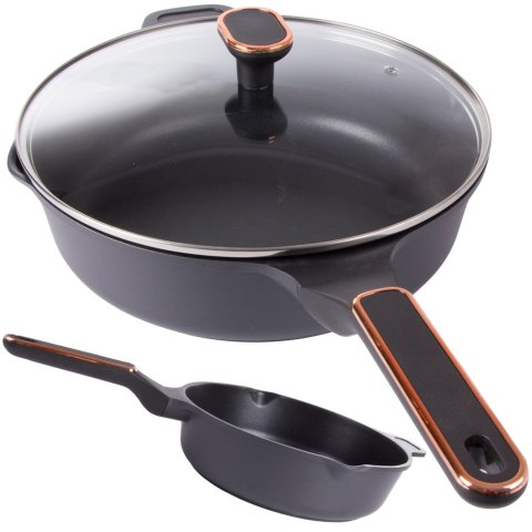 Garnek rondel głęboki z pokrywką indukcja gaz powłoka non stick 4l Garnek rondel głęboki z pokrywką indukcja gaz powłoka non stick 4l