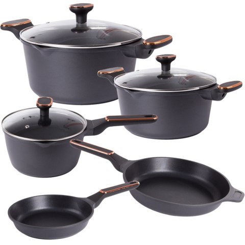 Komplet garnków rondli patelni indukcja gaz non stick premium 8 elementów Komplet garnków rondli patelni indukcja gaz non stick premium 8 elementów