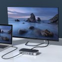 HUB ADAPTER M52 USB-C USB-A HDMI VGA DP SD TF RJ45 AUX PD SZARY