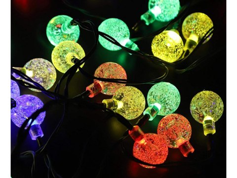 Girlanda ogrodowa lampki 20 led solarna multikolor Girlanda ogrodowa lampki 20 led solarna multikolor