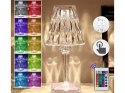 Lampka nocna stołowa kryształ led rgb usb pilot