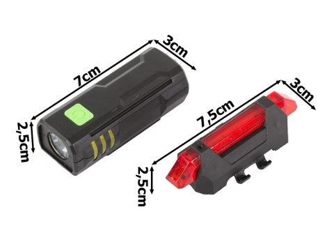 Lampka rowerowa led zestaw tył przód usb na rower Lampka rowerowa led zestaw tył przód usb na rower