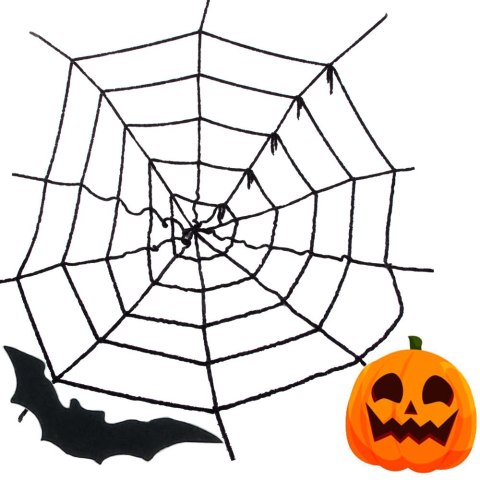 Sztuczna duża pajęczyna czarna halloween dekoracja Sztuczna duża pajęczyna czarna halloween dekoracja