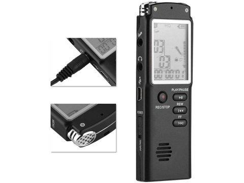 Dyktafon cyfrowy odtwarzacz mp3 podsłuch 8gb czuły mikrofon słuchawki Dyktafon cyfrowy odtwarzacz mp3 podsłuch 8gb czuły mikrofon słuchawki