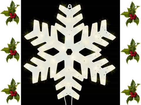 Świecąca ozdoba na okno śnieżka śnieżynka led 40cm gwiazda Świecąca ozdoba na okno śnieżka śnieżynka led 40cm gwiazda