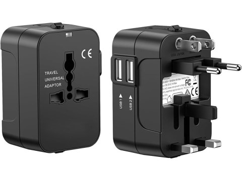 Adapter przejściówka wtyczka gniazdo uk usa eu aus uniwersalna 2x usb świat Adapter przejściówka wtyczka gniazdo uk usa eu aus uniwersalna 2x usb świat