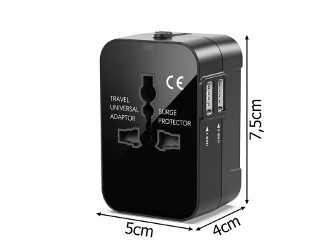 Adapter przejściówka wtyczka gniazdo uk usa eu aus uniwersalna 2x usb świat Adapter przejściówka wtyczka gniazdo uk usa eu aus uniwersalna 2x usb świat