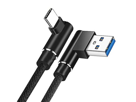 Kabel przewód usb usb-c typ c kątowy do ładowania qc do telefonu 1m Kabel przewód usb usb-c typ c kątowy do ładowania qc do telefonu 1m