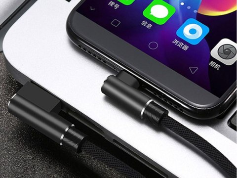 Kabel przewód usb usb-c typ c kątowy do ładowania qc do telefonu 1m Kabel przewód usb usb-c typ c kątowy do ładowania qc do telefonu 1m