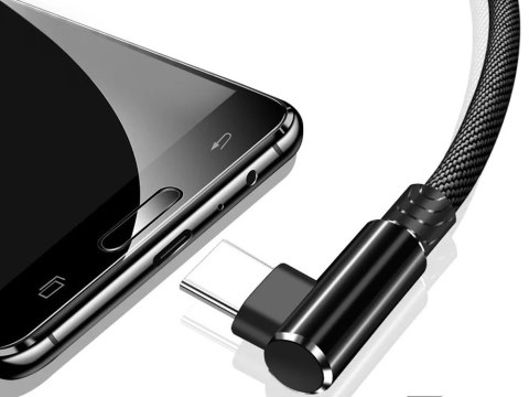 Kabel przewód usb usb-c typ c kątowy do ładowania qc do telefonu 1m Kabel przewód usb usb-c typ c kątowy do ładowania qc do telefonu 1m