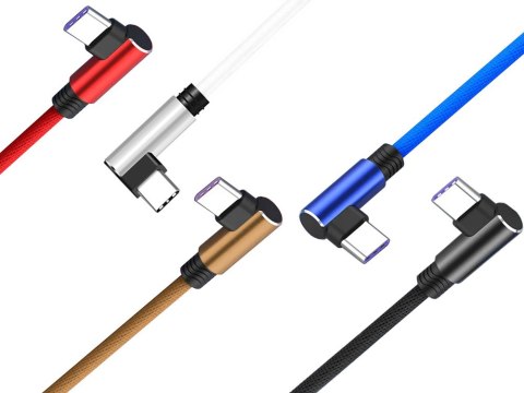 Kabel przewód usb usb-c typ c kątowy do ładowania qc do telefonu 1m Kabel przewód usb usb-c typ c kątowy do ładowania qc do telefonu 1m
