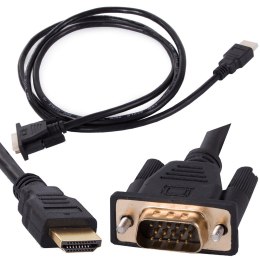 Kabel vga - hdmi 1,3m gold złote złącza full hd przewód d-sub