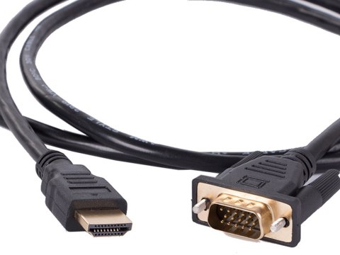 Kabel vga - hdmi 1,3m gold złote złącza full hd przewód d-sub Kabel vga - hdmi 1,3m gold złote złącza full hd przewód d-sub