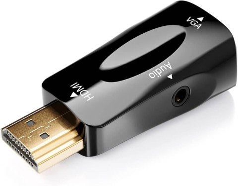 Konwerter adapter z hdmi na vga d-sub audio dźwięk mini jack Konwerter adapter z hdmi na vga d-sub audio dźwięk mini jack