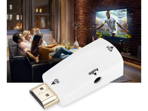 Konwerter adapter z hdmi na vga d-sub audio dźwięk mini jack Konwerter adapter z hdmi na vga d-sub audio dźwięk mini jack