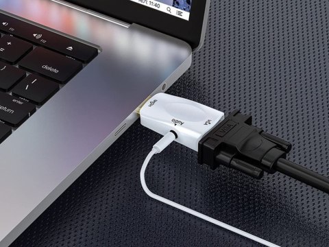 Konwerter adapter z hdmi na vga d-sub audio dźwięk mini jack Konwerter adapter z hdmi na vga d-sub audio dźwięk mini jack