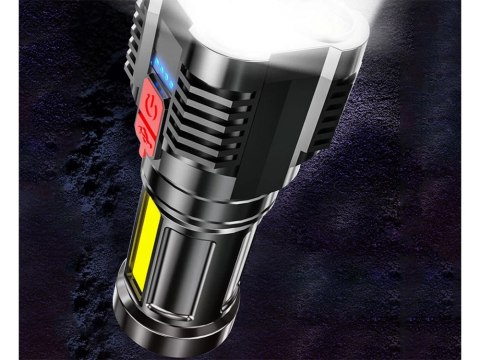 Latarka akumulatorowa szperacz biwakowa led mocna wojskowa policyjna usb Latarka akumulatorowa szperacz biwakowa led mocna wojskowa policyjna usb