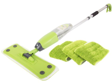 Mop płaski ze spryskiwaczem obrotowy solidny spray zestaw 3 wkłady wymienne Mop płaski ze spryskiwaczem obrotowy solidny spray zestaw 3 wkłady wymienne