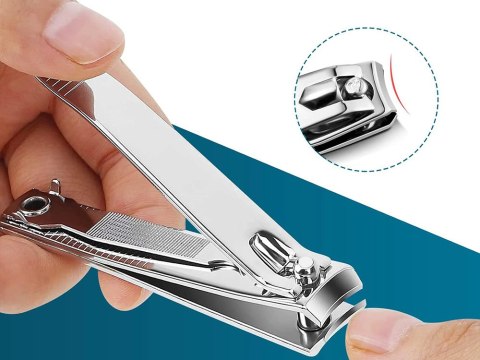 Obcinacz cążki do paznokci mocny stalowy manicure chrom pilnik duży Obcinacz cążki do paznokci mocny stalowy manicure chrom pilnik duży