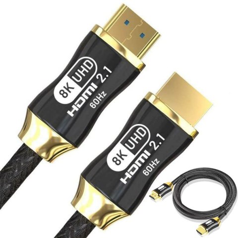 Kabel przewód hdmi 2.1 video ultra high speed 8k 60hz 4k 120hz hq gold 1,5m Kabel przewód hdmi 2.1 video ultra high speed 8k 60hz 4k 120hz hq gold 1,5m
