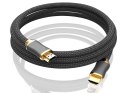 Kabel przewód hdmi 2.1 video ultra high speed 8k 60hz 4k 120hz hq gold 3m
