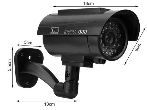 Kamera atrapa ir led monitoring solarna zewnętrzna ścienna z diodą migająca Kamera atrapa ir led monitoring solarna zewnętrzna ścienna z diodą migająca