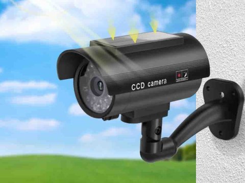 Kamera atrapa ir led monitoring solarna zewnętrzna ścienna z diodą migająca Kamera atrapa ir led monitoring solarna zewnętrzna ścienna z diodą migająca