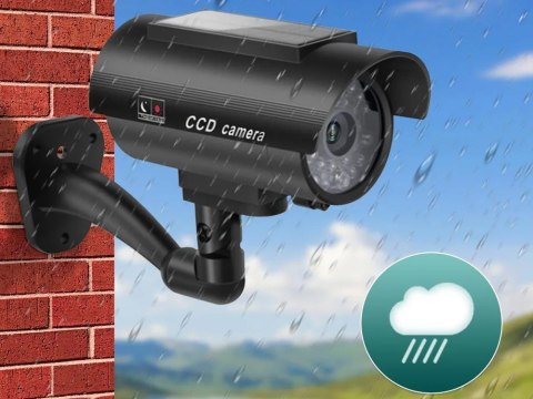 Kamera atrapa ir led monitoring solarna zewnętrzna ścienna z diodą migająca Kamera atrapa ir led monitoring solarna zewnętrzna ścienna z diodą migająca
