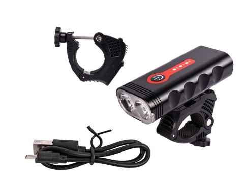 Lampka rowerowa przednia latarka led oświetlenie przód na rower usb Lampka rowerowa przednia latarka led oświetlenie przód na rower usb