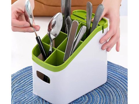 Organizer ociekacz na sztućce przybory kuchenne stojak ostrzałka do noży Organizer ociekacz na sztućce przybory kuchenne stojak ostrzałka do noży
