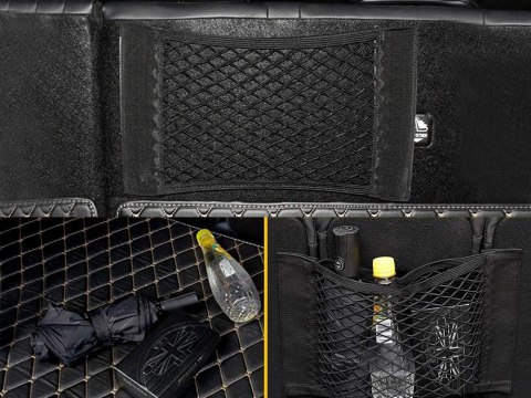 Organizer siatka torba mocna na rzep do samochodu auta bagażnika 30x25 Organizer siatka torba mocna na rzep do samochodu auta bagażnika 30x25