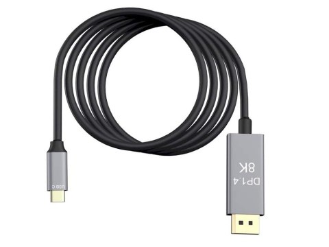 Kabel przewód displayport usb typ-c 1.4 video audio usb-c 8k 4k 2k 1,8m Kabel przewód displayport usb typ-c 1.4 video audio usb-c 8k 4k 2k 1,8m