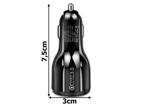 Ładowarka samochodowa do gniazd zapalniczki 2xusb quickcharge 3.0 szybka Ładowarka samochodowa do gniazd zapalniczki 2xusb quickcharge 3.0 szybka