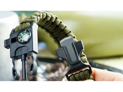 Bransoletka survival opaska 5w1 kompas krzesiwo linka nóż linka paracord Bransoletka survival opaska 5w1 kompas krzesiwo linka nóż linka paracord