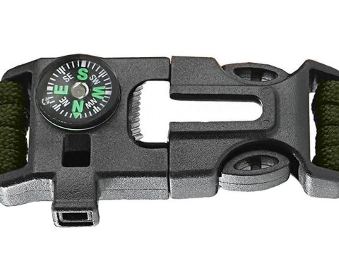 Bransoletka survival opaska 5w1 kompas krzesiwo linka nóż linka paracord Bransoletka survival opaska 5w1 kompas krzesiwo linka nóż linka paracord