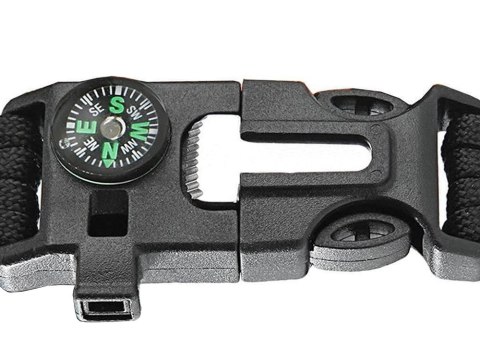Bransoletka survival opaska 5w1 kompas krzesiwo linka nóż linka paracord Bransoletka survival opaska 5w1 kompas krzesiwo linka nóż linka paracord