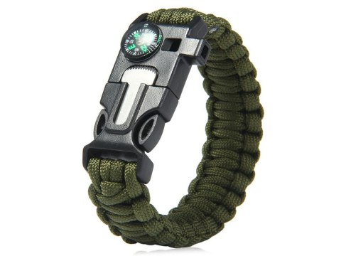 Bransoletka survival opaska 5w1 kompas krzesiwo linka nóż linka paracord Bransoletka survival opaska 5w1 kompas krzesiwo linka nóż linka paracord