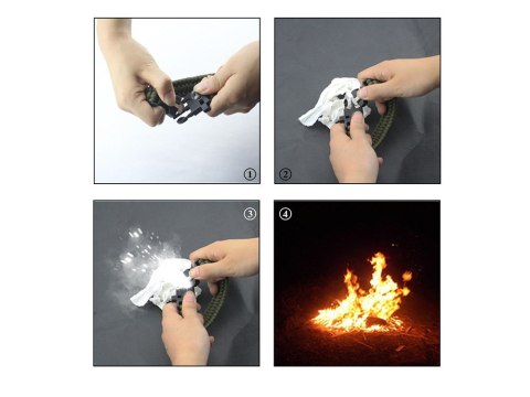 Bransoletka survival opaska 5w1 kompas krzesiwo linka nóż linka paracord Bransoletka survival opaska 5w1 kompas krzesiwo linka nóż linka paracord