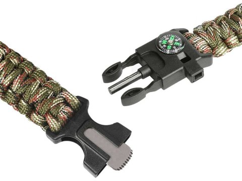 Bransoletka survival opaska 5w1 kompas krzesiwo linka nóż linka paracord Bransoletka survival opaska 5w1 kompas krzesiwo linka nóż linka paracord