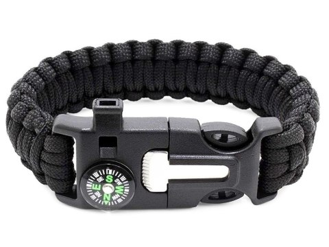 Bransoletka survival opaska 5w1 kompas krzesiwo linka ostrze linka paracord Bransoletka survival opaska 5w1 kompas krzesiwo linka ostrze linka paracord