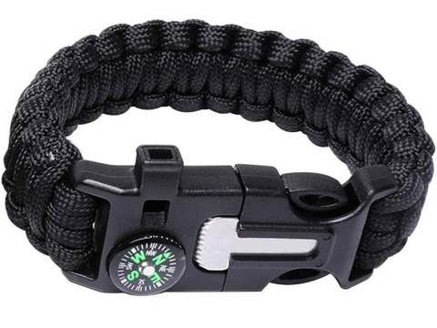Bransoletka survival opaska 5w1 kompas krzesiwo linka ostrze linka paracord Bransoletka survival opaska 5w1 kompas krzesiwo linka ostrze linka paracord