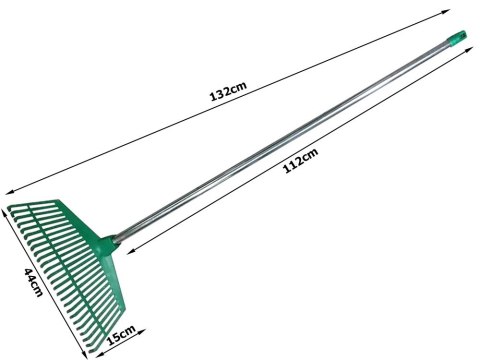 Grabie ogrodowe do liści trawy lekkie plastikowe trzonek aluminium 40cm Grabie ogrodowe do liści trawy lekkie plastikowe trzonek aluminium 40cm