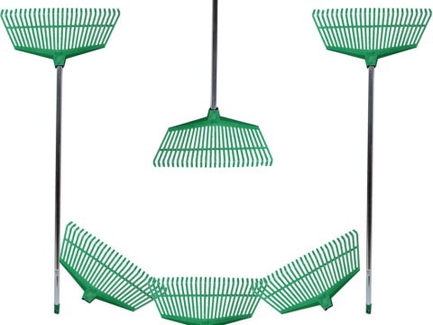 Grabie ogrodowe do liści trawy lekkie plastikowe trzonek aluminium 40cm Grabie ogrodowe do liści trawy lekkie plastikowe trzonek aluminium 40cm