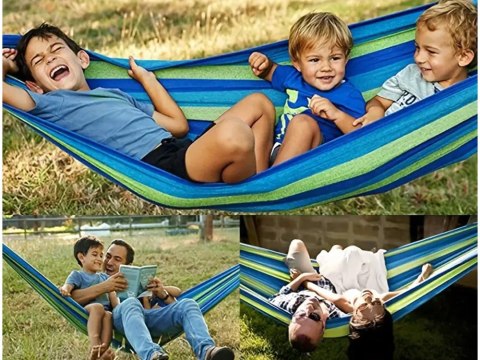 Hamak dwuosobowy z poduszką brazylijski xxl duży 200kg 260x150 pokrowiec Hamak dwuosobowy z poduszką brazylijski xxl duży 200kg 260x150 pokrowiec